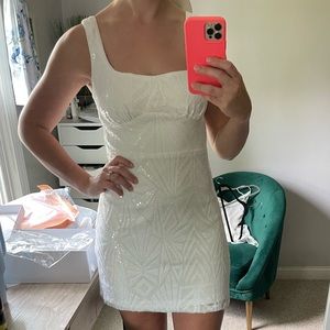 NWOT white sequins Lulu’s dress
